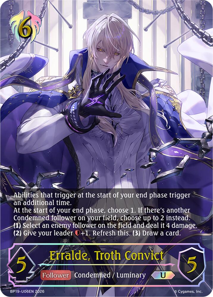 Erralde, Troth Convict (BP19: Eightfold Retribution) — Shadowverse: Evolve card
