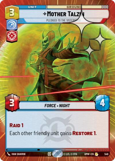 Mother Talzin - Pledged to the Sisterhood (Hyperspace Foil) – Homeworlds #549 Star Wars: Unlimited card