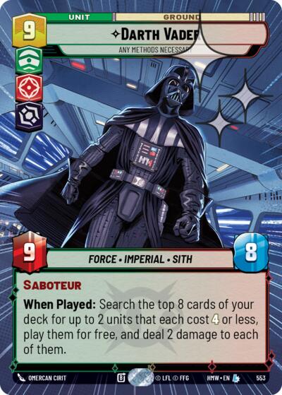 Darth Vader - Any Methods Necessary (Hyperspace Foil) – Homeworlds #553 Star Wars: Unlimited card