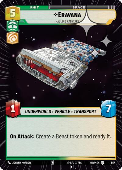 Eravana - Hauling Rathtars (Hyperspace Foil) – Homeworlds #557 Star Wars: Unlimited card
