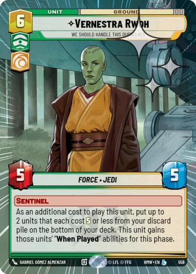Vernestra Rwoh - We Should Handle This Ourselves (Hyperspace Foil) – Homeworlds #558 Star Wars: Unlimited card