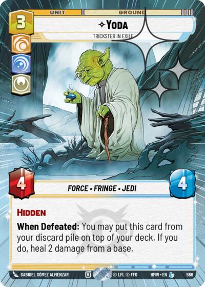 Yoda - Trickster in Exile (Hyperspace Foil) – Homeworlds #566 Star Wars: Unlimited card