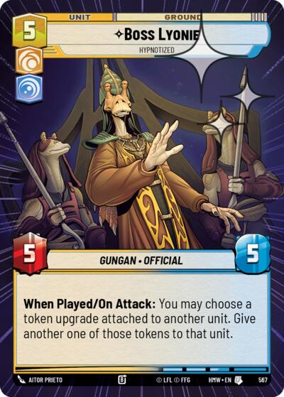 Boss Lyonie - Hypnotized (Hyperspace Foil) – Homeworlds #567 Star Wars: Unlimited card