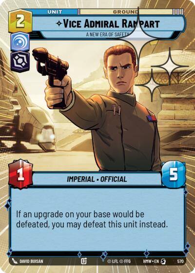 Vice Admiral Rampart - A New Era of Safety (Hyperspace Foil) – Homeworlds #570 Star Wars: Unlimited card