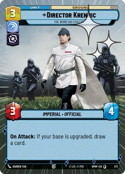 Director Krennic - The Work Has Stalled (Hyperspace Foil) – Homeworlds #571 Star Wars: Unlimited card