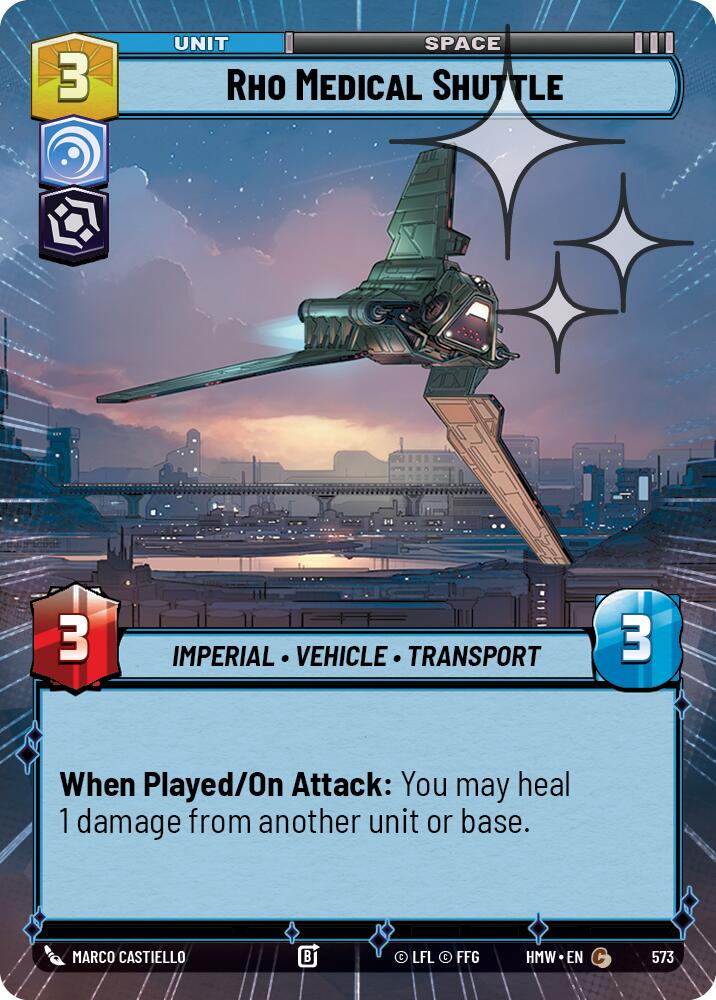 Rho Medical Shuttle (Hyperspace Foil) – Homeworlds #573 Star Wars: Unlimited card