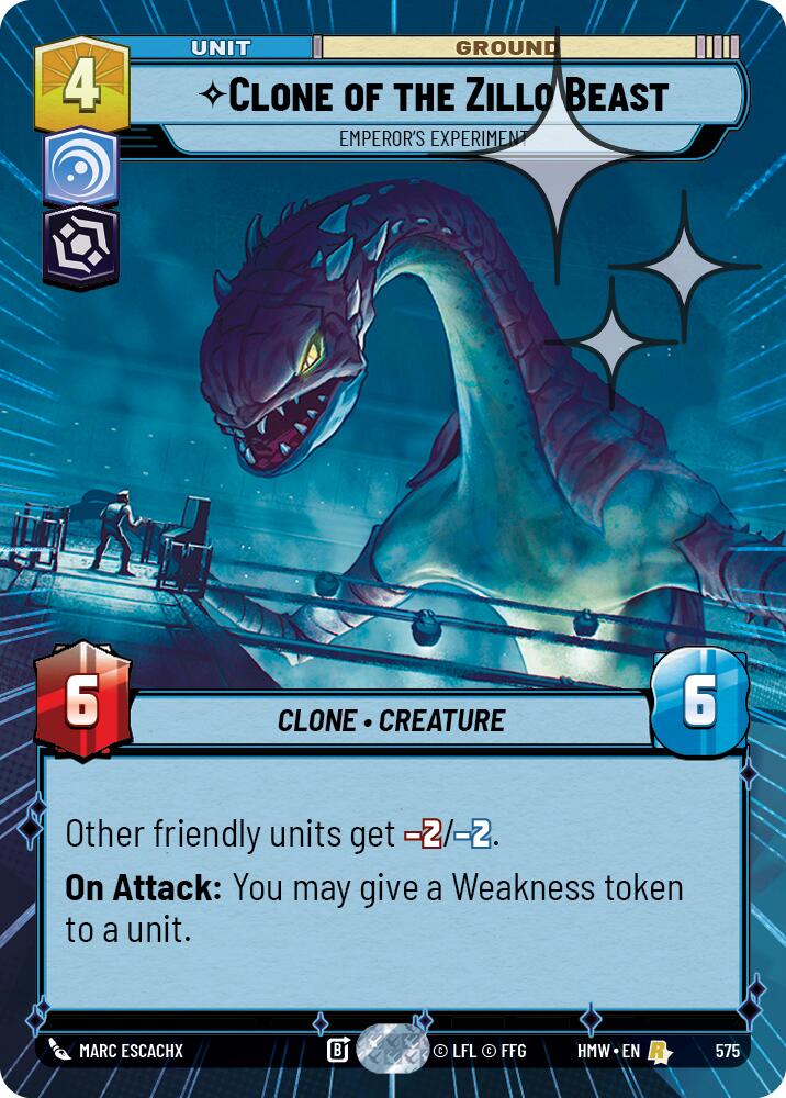 Clone of the Zillo Beast - Emperor's Experiment (Hyperspace Foil) – Homeworlds #575 Star Wars: Unlimited card