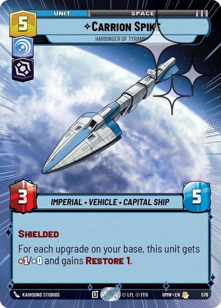 Carrion Spike - Harbinger of Tyranny (Hyperspace Foil) – Homeworlds #576 Star Wars: Unlimited card