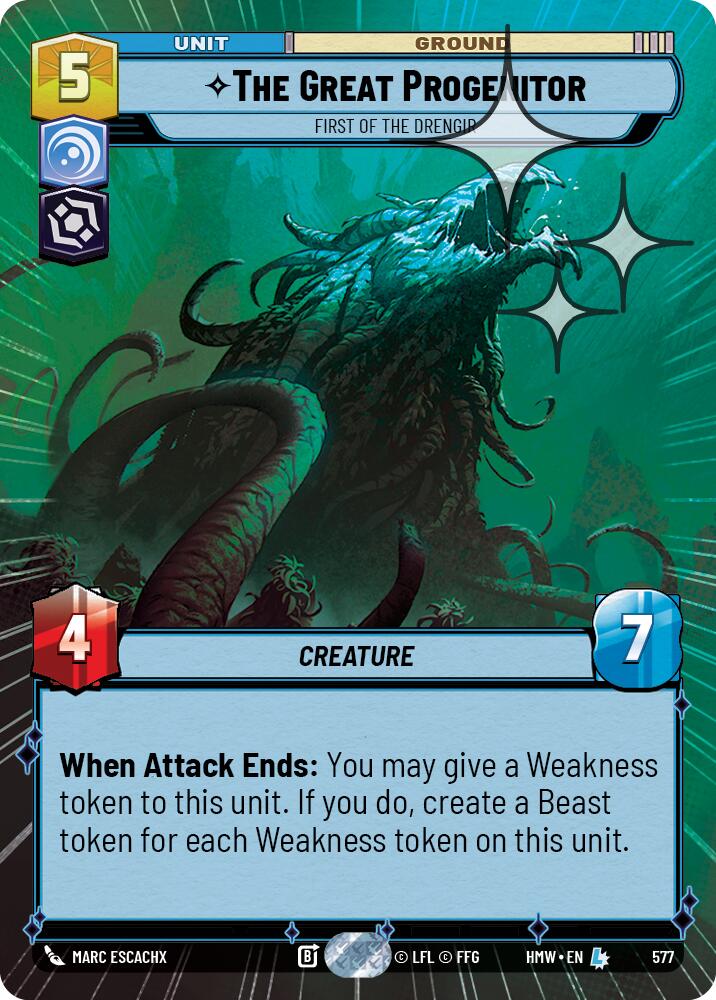 The Great Progenitor - First of the Drengir (Hyperspace Foil) – Homeworlds #577 Star Wars: Unlimited card