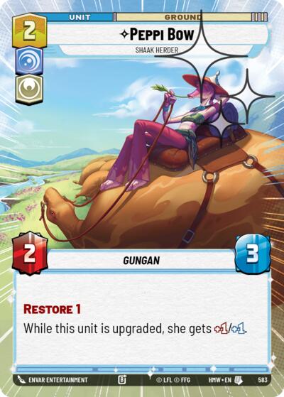 Peppi Bow - Shaak Herder (Hyperspace Foil) – Homeworlds #583 Star Wars: Unlimited card