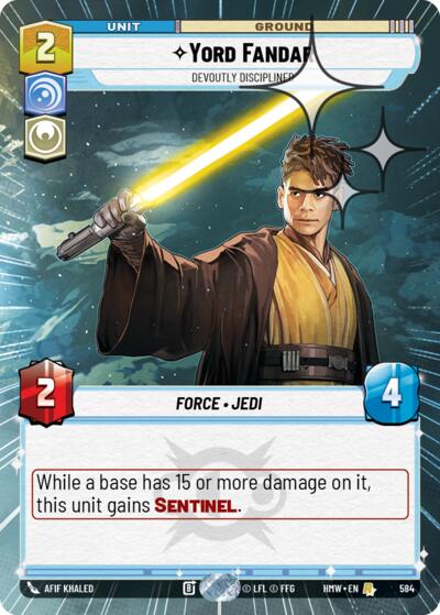 Yord Fandar - Devoutly Disciplined (Hyperspace Foil) – Homeworlds #584 Star Wars: Unlimited card
