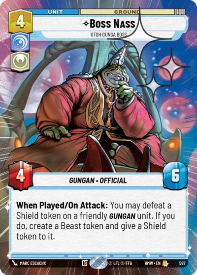 Boss Nass - Otoh Gunga Boss (Hyperspace Foil) – Homeworlds #587 Star Wars: Unlimited card