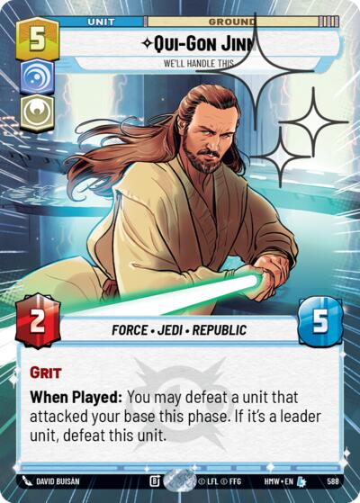 Qui-Gon Jinn - We'll Handle This (Hyperspace Foil) – Homeworlds #588 Star Wars: Unlimited card