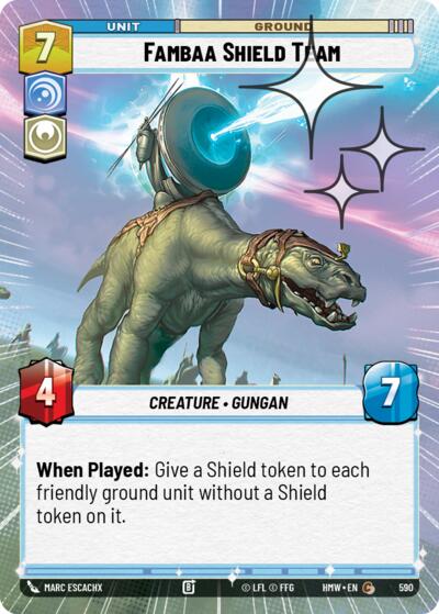 Fambaa Shield Team (Hyperspace Foil) – Homeworlds #590 Star Wars: Unlimited card