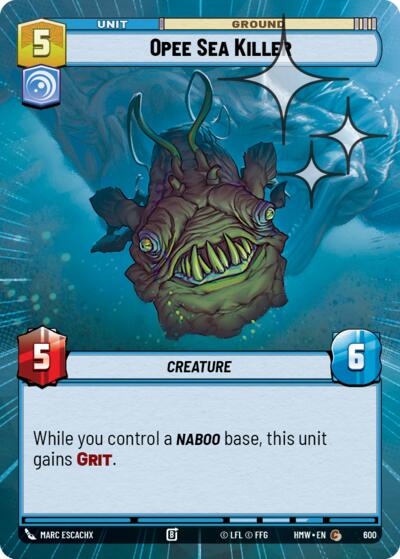 Opee Sea Killer (Hyperspace Foil) – Homeworlds #600 Star Wars: Unlimited card