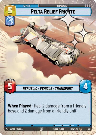 Pelta Relief Frigate (Hyperspace Foil) – Homeworlds #601 Star Wars: Unlimited card