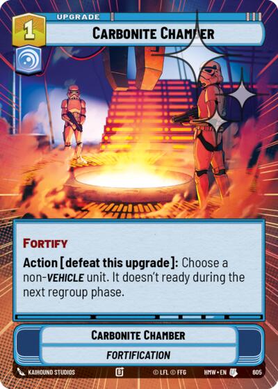 Carbonite Chamber (Hyperspace Foil) – Homeworlds #605 Star Wars: Unlimited card