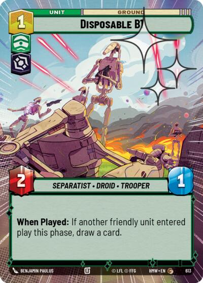 Disposable B1 (Hyperspace Foil) – Homeworlds #613 Star Wars: Unlimited card