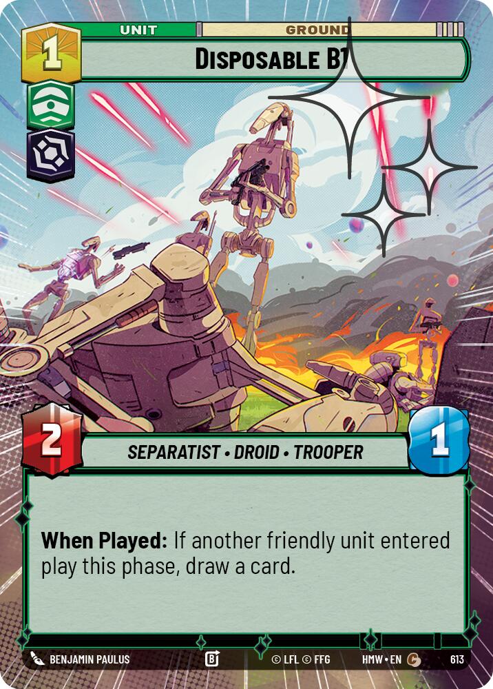 Disposable B1 (Hyperspace Foil) – Homeworlds #613 Star Wars: Unlimited card