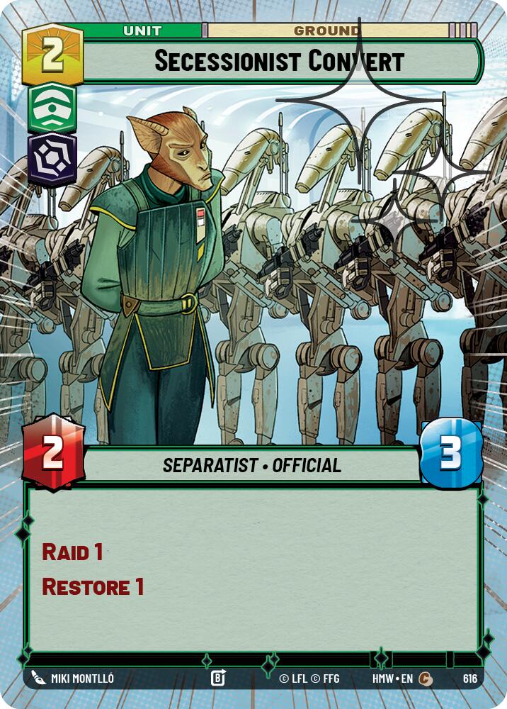 Secessionist Convert (Hyperspace Foil) – Homeworlds #616 Star Wars: Unlimited card
