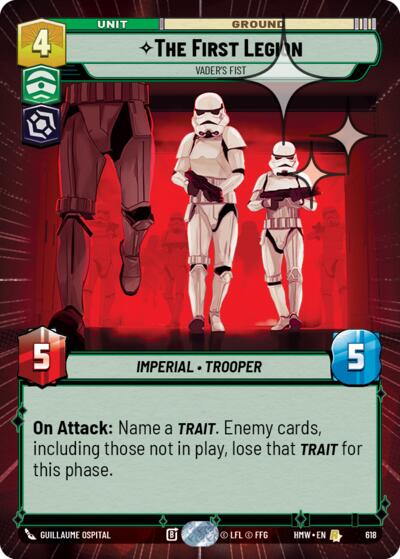 The First Legion - Vader's Fist (Hyperspace Foil) – Homeworlds #618 Star Wars: Unlimited card
