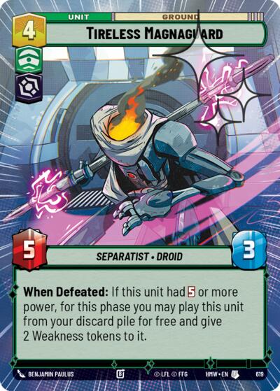 Tireless Magnaguard (Hyperspace Foil) – Homeworlds #619 Star Wars: Unlimited card