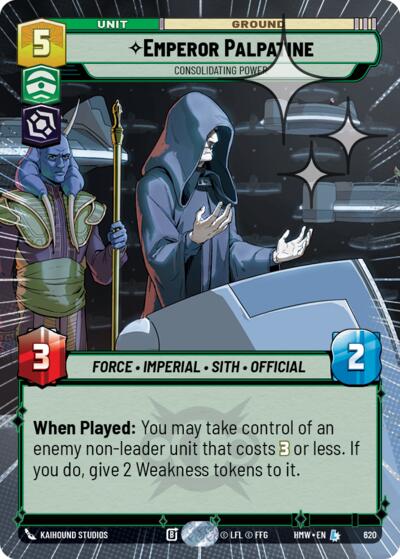 Emperor Palpatine - Consolidating Power (Hyperspace Foil) – Homeworlds #620 Star Wars: Unlimited card