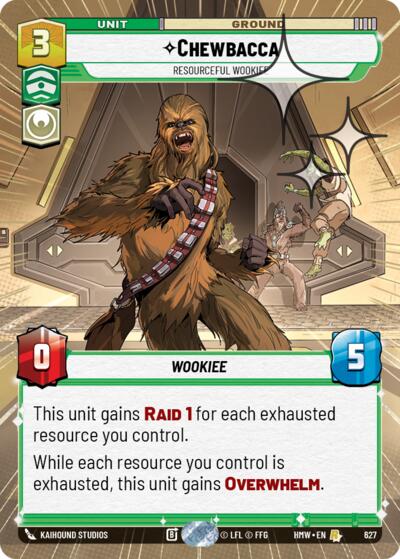 Chewbacca - Resourceful Wookiee (Hyperspace Foil) – Homeworlds #627 Star Wars: Unlimited card