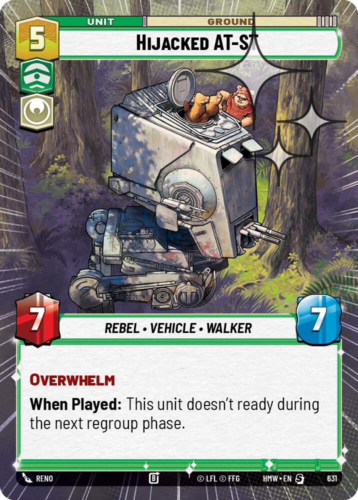 Hijacked AT-ST (Hyperspace Foil) – Homeworlds #631 Star Wars: Unlimited card