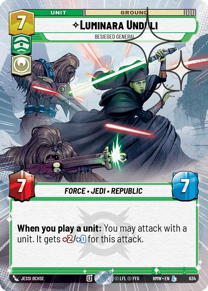 Luminara Unduli - Besieged General (Hyperspace Foil) – Homeworlds #634 Star Wars: Unlimited card