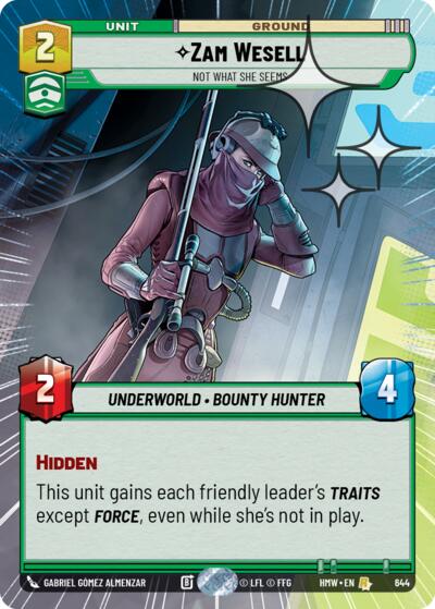 Zam Wesell - Not What She Seems (Hyperspace Foil) – Homeworlds #644 Star Wars: Unlimited card