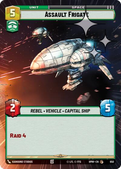 Assault Frigate (Hyperspace Foil) – Homeworlds #650 Star Wars: Unlimited card