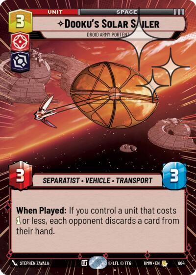 Dooku's Solar Sailer - Droid Army Portent (Hyperspace Foil) – Homeworlds #664 Star Wars: Unlimited card