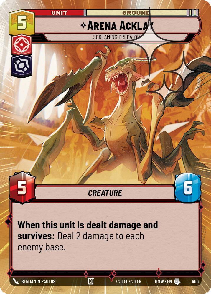 Arena Acklay - Screaming Predator (Hyperspace Foil) – Homeworlds #666 Star Wars: Unlimited card