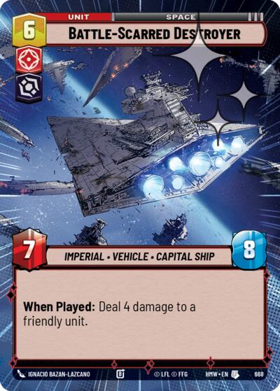 Battle-Scarred Destroyer (Hyperspace Foil) – Homeworlds #668 Star Wars: Unlimited card