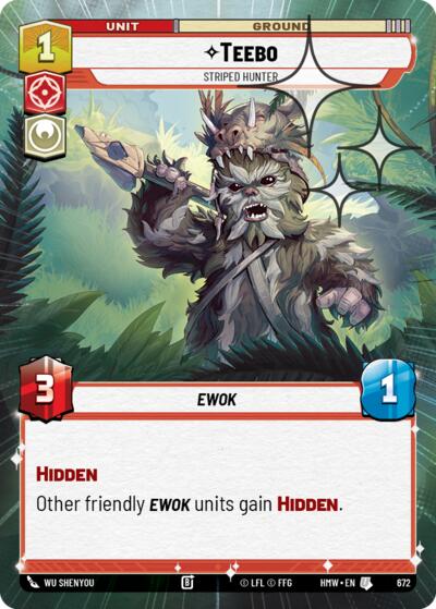 Teebo - Striped Hunter (Hyperspace Foil) – Homeworlds #672 Star Wars: Unlimited card