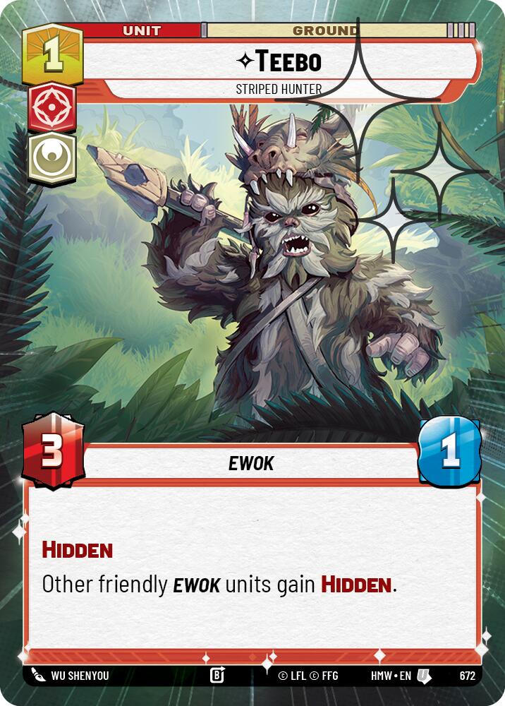 Teebo - Striped Hunter (Hyperspace Foil) – Homeworlds #672 Star Wars: Unlimited card
