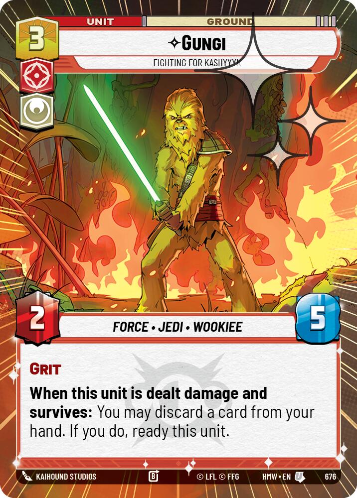 Gungi - Fighting for Kashyyyk (Hyperspace Foil) – Homeworlds #676 Star Wars: Unlimited card