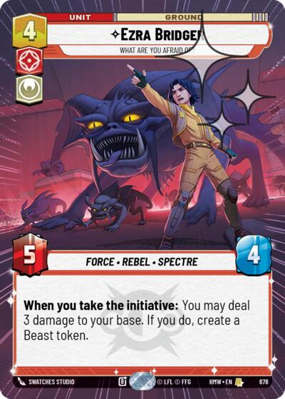 Ezra Bridger - What Are You Afraid Of? (Hyperspace Foil) – Homeworlds #678 Star Wars: Unlimited card
