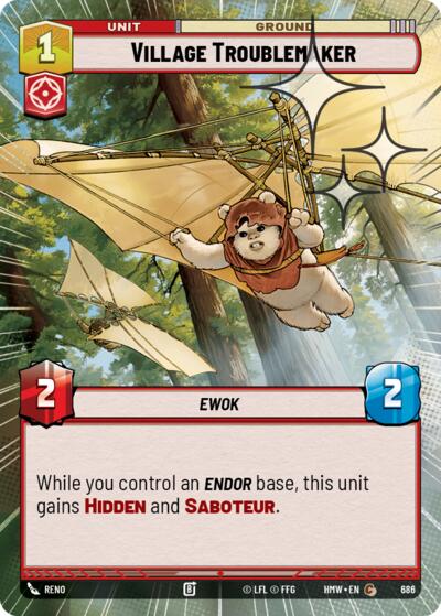Village Troublemaker (Hyperspace Foil) – Homeworlds #686 Star Wars: Unlimited card