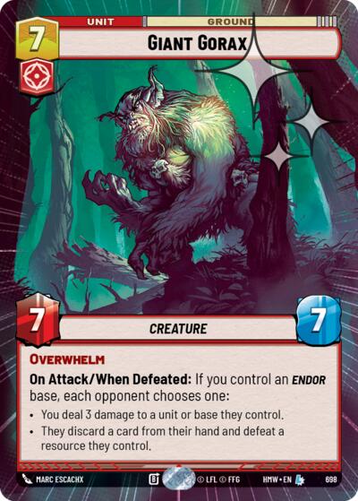 Giant Gorax (Hyperspace Foil) – Homeworlds #698 Star Wars: Unlimited card