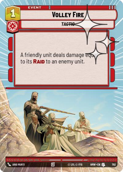 Volley Fire (Hyperspace Foil) – Homeworlds #702 Star Wars: Unlimited card