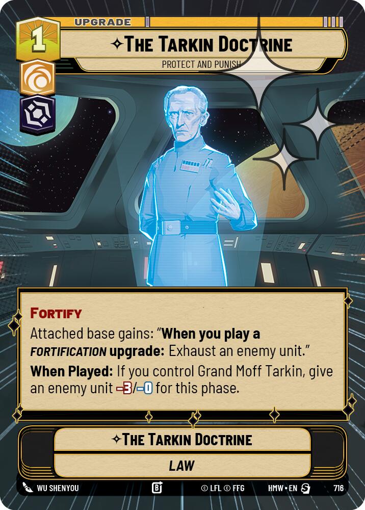 The Tarkin Doctrine - Protect and Punish (Hyperspace Foil) – Homeworlds #716 Star Wars: Unlimited card