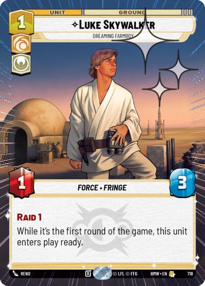 Luke Skywalker - Dreaming Farmboy (Hyperspace Foil) – Homeworlds #718 Star Wars: Unlimited card