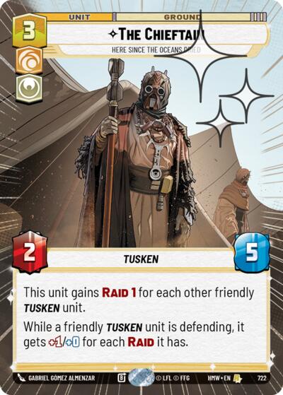 The Chieftain - Here Since the Oceans Dried (Hyperspace Foil) – Homeworlds #722 Star Wars: Unlimited card