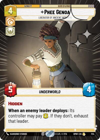 Phee Genoa - Liberator of Ancient Wonders (Hyperspace Foil) – Homeworlds #724 Star Wars: Unlimited card