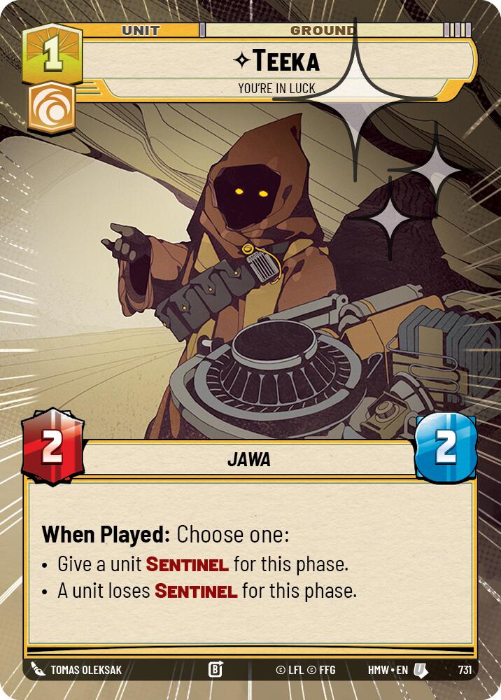 Teeka - You're in Luck (Hyperspace Foil) – Homeworlds #731 Star Wars: Unlimited card