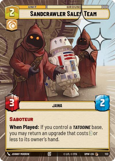 Sandcrawler Sales Team (Hyperspace Foil) – Homeworlds #732 Star Wars: Unlimited card