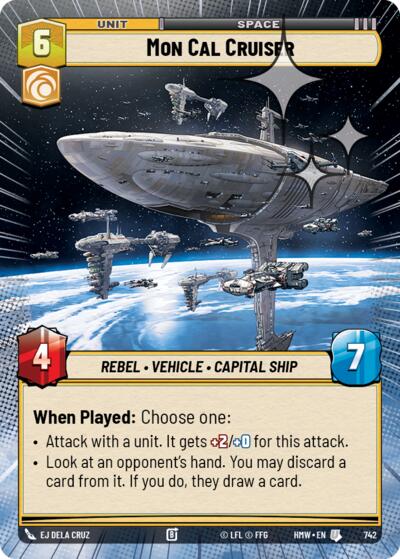 Mon Cal Cruiser (Hyperspace Foil) – Homeworlds #742 Star Wars: Unlimited card