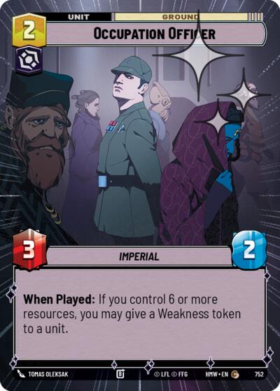 Occupation Officer (Hyperspace Foil) – Homeworlds #752 Star Wars: Unlimited card
